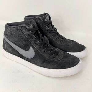 Nike SB Bruin High Black Dark Grey White Suede Skate Shoes 923112-001 Womens 7.5
